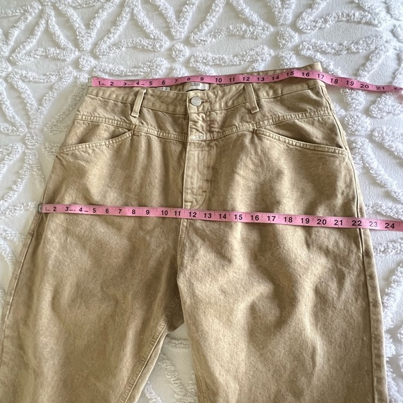 CLOSED x LENT Pant Anthro Women's Relaxed Straight Tan Denim Plus Size 33 - Picture 11 of 12